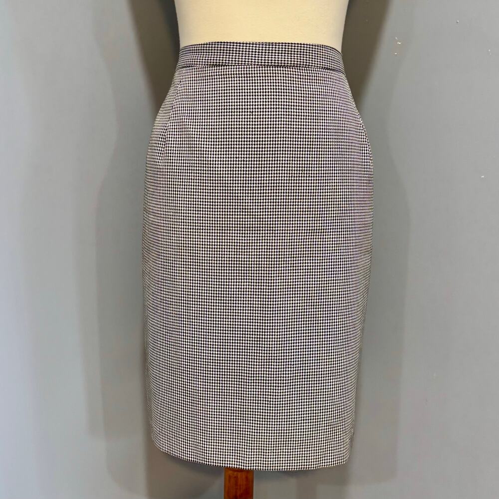 VTG 90s  Briggs Black White Houndstooth Pencil Skirt High Waist Career, Size 16